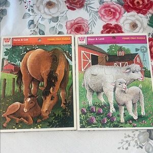 Vintage Horse and Sheep Frame-Tray Puzzles